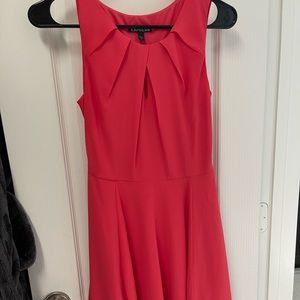 Express coral cocktail dress with keyhole in front